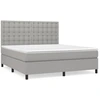 Image de vidaXL Lit boxspring avec matelas gris clair 160x200 cm Tissu