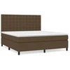 Image de vidaXL Lit boxspring avec matelas brun foncé 160x200 cm Tissu