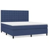 Image de vidaXL Lit boxspring avec matelas bleu 160x200 cm Tissu