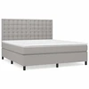 Image de vidaXL Lit boxspring avec matelas gris clair 180x200 cm Tissu