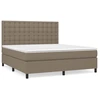 Image de vidaXL Lit boxspring avec matelas Taupe 180x200 cm Tissu