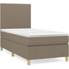 Image de vidaXL Lit Boxspring avec matelas Taupe 80x200 cm Tissu