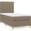 Image de vidaXL Lit boxspring avec matelas Taupe 90x190 cm Tissu