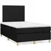 Image de vidaXL Lit boxspring avec matelas noir 120x200 cm Tissu