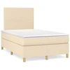 Image de vidaXL Lit Boxspring avec matelas Crème 120x200 cm Tissu