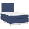 Image de vidaXL Lit boxspring avec matelas bleu 120x200 cm Tissu