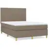 Image de vidaXL Lit boxspring avec matelas Taupe 140x200 cm Tissu
