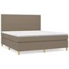 Image de vidaXL Lit boxspring avec matelas Taupe 180x200 cm Tissu