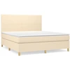 Image de vidaXL Lit boxspring avec matelas Cr ¨me 180x200 cm Tissu