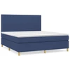 Image de vidaXL Lit boxspring avec matelas bleu 180x200 cm Tissu