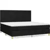 Image de vidaXL Lit boxspring avec matelas noir 200x200 cm tissu