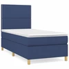 Image de vidaXL Lit boxspring avec matelas bleu 90x190 cm Tissu