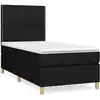 Image de vidaXL Lit boxspring avec matelas noir 100x200 cm tissu