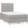 Image de vidaXL Lit boxspring avec matelas gris clair 120x200 cm Tissu