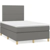 Image de vidaXL Lit boxspring avec matelas gris foncé 120x200 cm Tissu