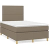 Image de vidaXL Lit Boxspring avec matelas Taupe 120x200 cm Tissu