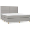 Image de vidaXL Lit boxspring avec matelas gris clair 180x200 cm Tissu
