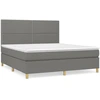 Image de vidaXL Lit boxspring avec matelas gris fonc © 180x200 cm Tissu