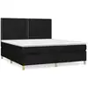 Image de vidaXL Lit boxspring avec matelas noir 180x200 cm Tissu