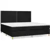 Image de vidaXL Lit boxspring avec matelas noir 200x200 cm tissu
