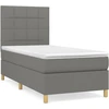 Image de vidaXL Lit boxspring avec matelas gris foncé 80x200 cm Tissu