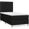 Image de vidaXL Lit boxspring avec matelas noir 80x200 cm tissu