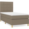 Image de vidaXL Lit Boxspring avec matelas Taupe 80x200 cm Tissu