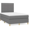 Image de vidaXL Lit boxspring avec matelas gris foncé 120x200 cm Tissu