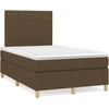Image de vidaXL Lit boxspring avec matelas brun foncé 120x200 cm Tissu