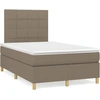 Image de vidaXL Lit Boxspring avec matelas Taupe 120x200 cm Tissu