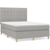 Image de vidaXL Lit boxspring avec matelas gris clair 140x200 cm Tissu