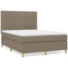Image de vidaXL Lit boxspring avec matelas Taupe 140x200 cm Tissu