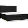 Image de vidaXL Lit boxspring avec matelas noir 160x200 cm Tissu