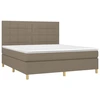 Image de vidaXL Lit boxspring avec matelas Taupe 160x200 cm Tissu