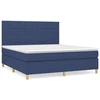 Image de vidaXL Lit boxspring avec matelas bleu 160x200 cm Tissu