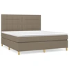 Image de vidaXL Lit boxspring avec matelas Taupe 180x200 cm Tissu