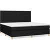 Image de vidaXL Lit boxspring avec matelas noir 200x200 cm tissu