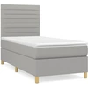 Image de vidaXL Lit boxspring avec matelas gris clair 80x200 cm Tissu