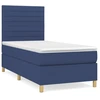 Image de vidaXL Lit boxspring avec matelas bleu 80x200 cm Tissu