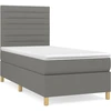 Image de vidaXL Lit boxspring avec matelas gris foncé 90x190 cm Tissu