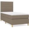 Image de vidaXL Lit boxspring avec matelas Taupe 90x190 cm Tissu