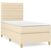 Image de vidaXL Lit boxspring avec matelas Crème 90x200 cm Tissu