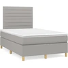 Image de vidaXL Lit boxspring avec matelas gris clair 120x200 cm Tissu