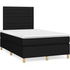 Image de vidaXL Lit boxspring avec matelas noir 120x200 cm Tissu