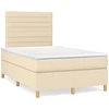 Image de vidaXL Lit Boxspring avec matelas Crème 120x200 cm Tissu