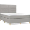 Image de vidaXL Lit boxspring avec matelas gris clair 140x190 cm Tissu