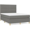 Image de vidaXL Lit boxspring avec matelas gris foncé 140x190 cm Tissu