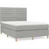 Image de vidaXL Lit boxspring avec matelas gris clair 140x200 cm Tissu