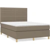 Image de vidaXL Lit boxspring avec matelas Taupe 140x200 cm Tissu