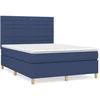 Image de vidaXL Lit boxspring avec matelas bleu 140x200 cm Tissu